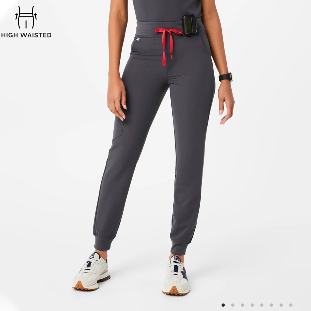 Figs medium charcoal high waisted Zamora jogger scrub pants